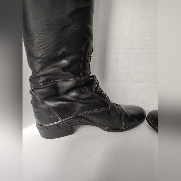 Ariat Equestrian Riding Boots 9.5 Tall Height Full Calf Black ATS Equipped Boots - Picture 15 of 17